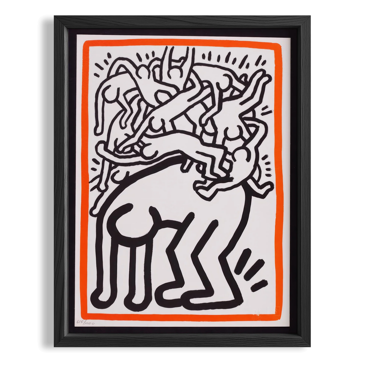 Dans Eden Figür - Keith Haring Ahşap Duvar Tablosu
