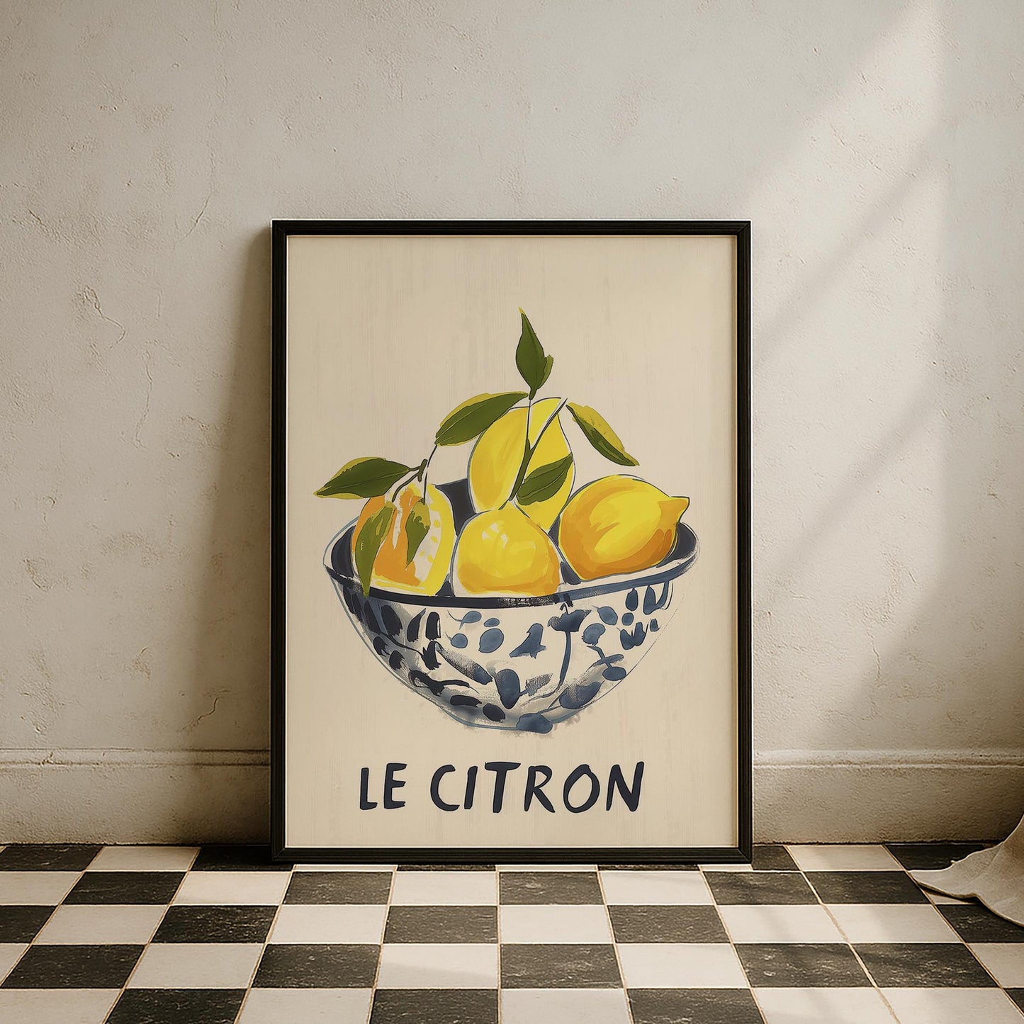 Le Citron Limonlar Mavi Kase İtalya Koleksiyonu Mutfak Duvar Tablosu