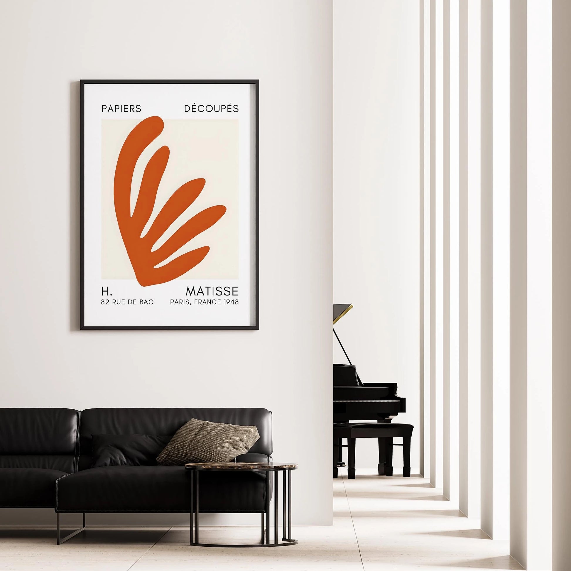 Matisse Kağıt Kesimleri Serisi Terracotta Soyut Yaprak I Duvar Tablosu