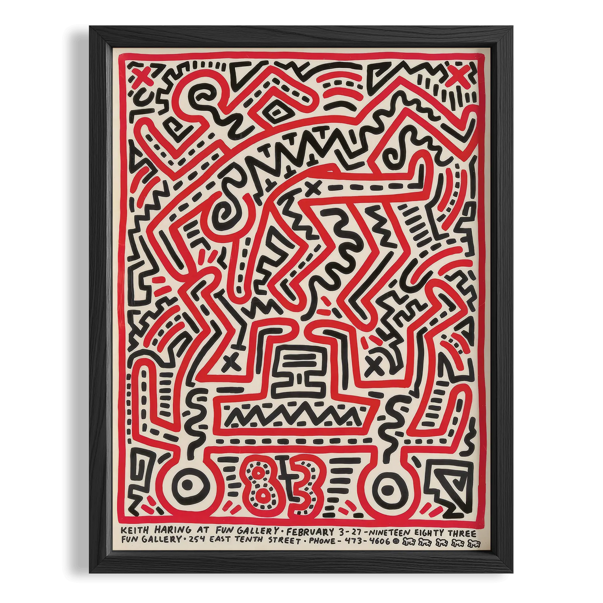 Kırmızı Labirent - Keith Haring Ahşap Duvar Tablosu