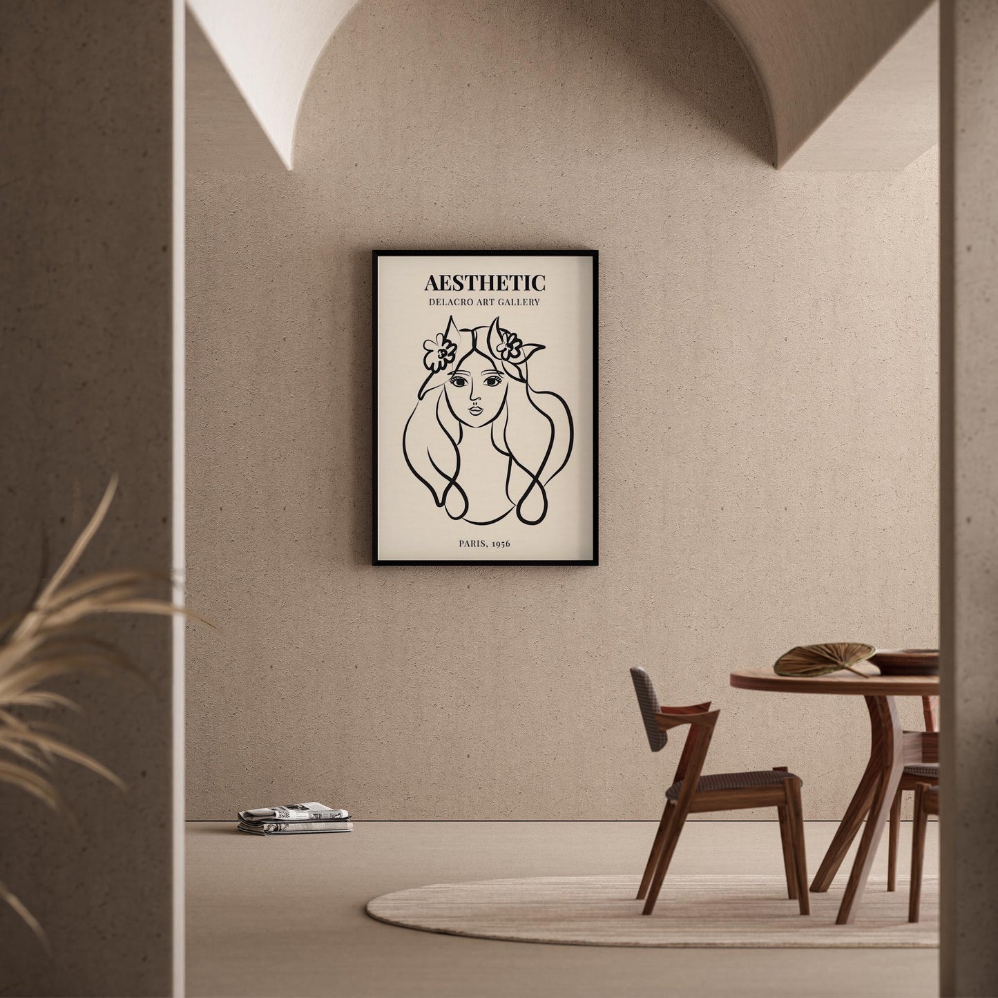 Matisse Kağıt Kesimleri Minimalist Çizgi Sanatı Estetik Kadın Portresi I Duvar Tablosu