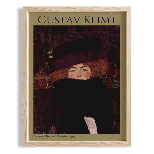 Şapkalı Kadın - Gustav Klimt Ahşap Duvar Tablosu