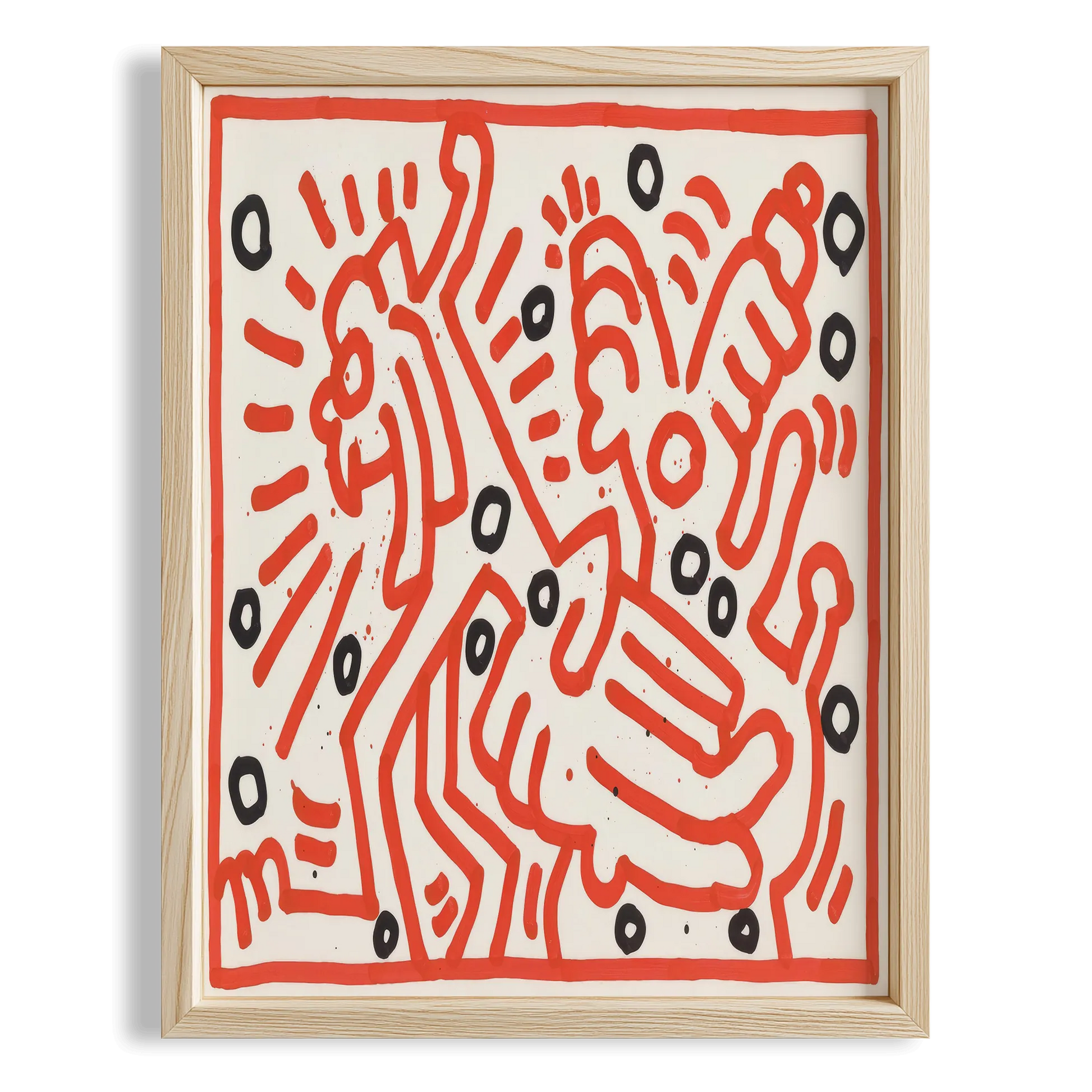 Hareketli Figür - Keith Haring Ahşap Duvar Tablosu