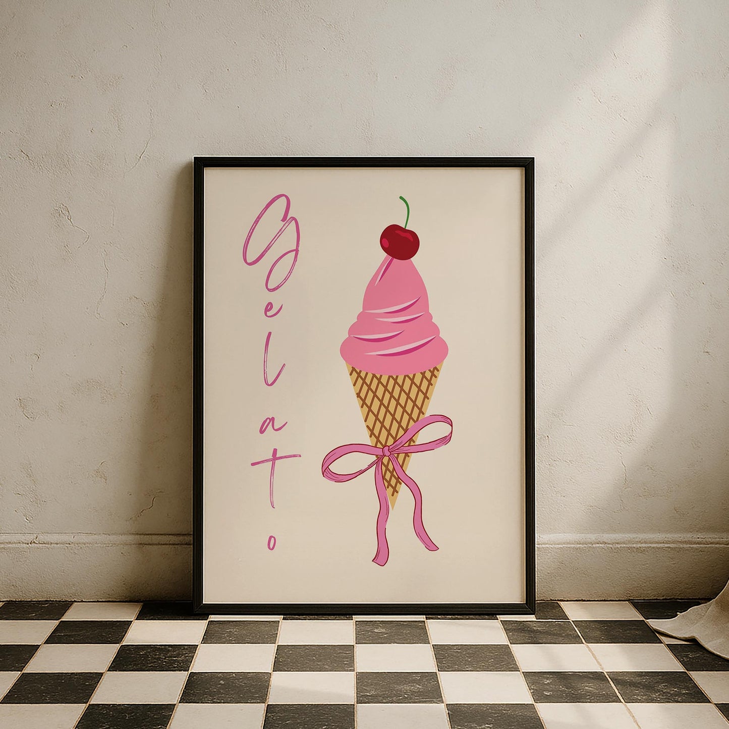 Gelato Minimal Dondurma İtalya Koleksiyonu Mutfak Duvar Tablosu