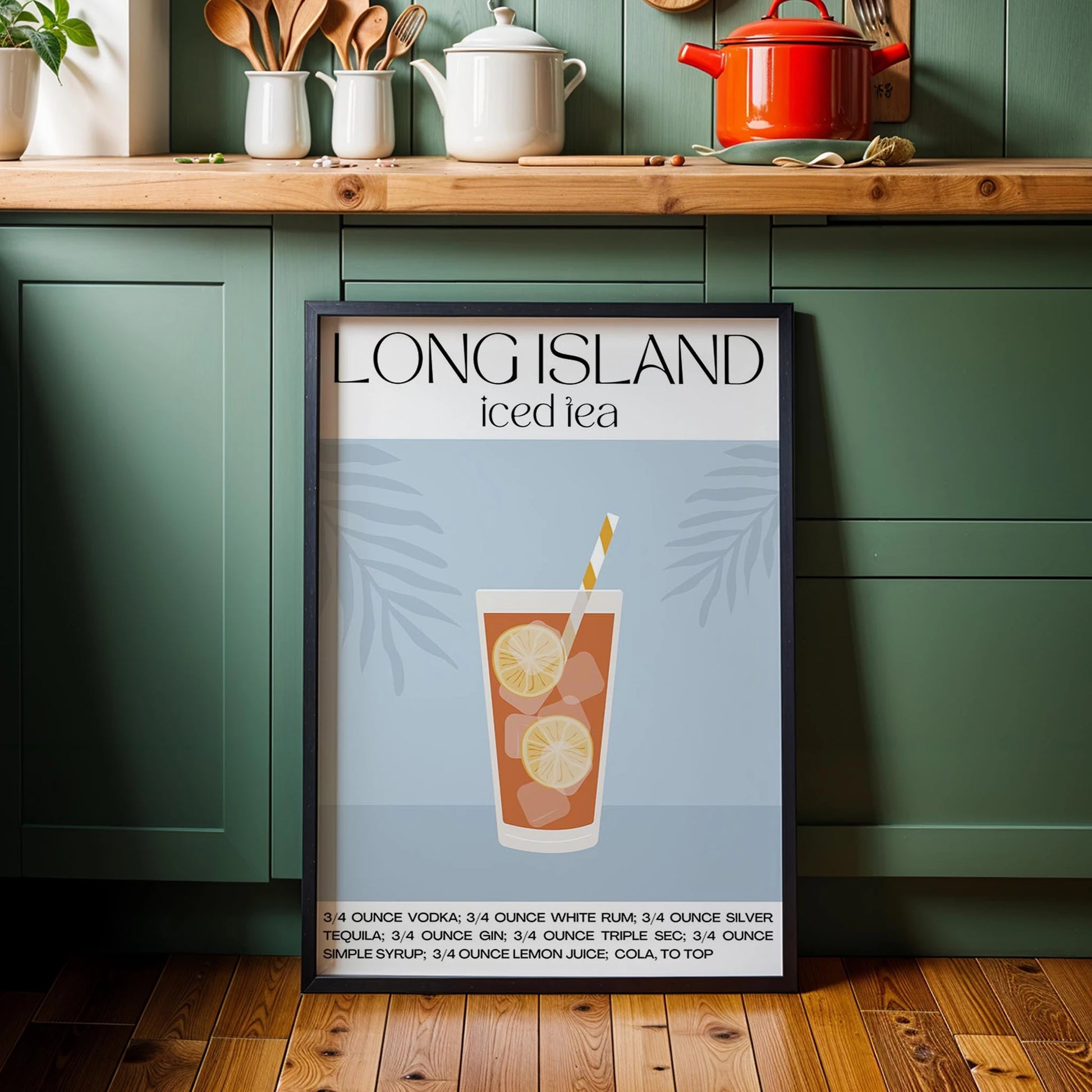 Long Island Iced Tea Kokteyl Tarifi Mutfak Duvar Tablosu
