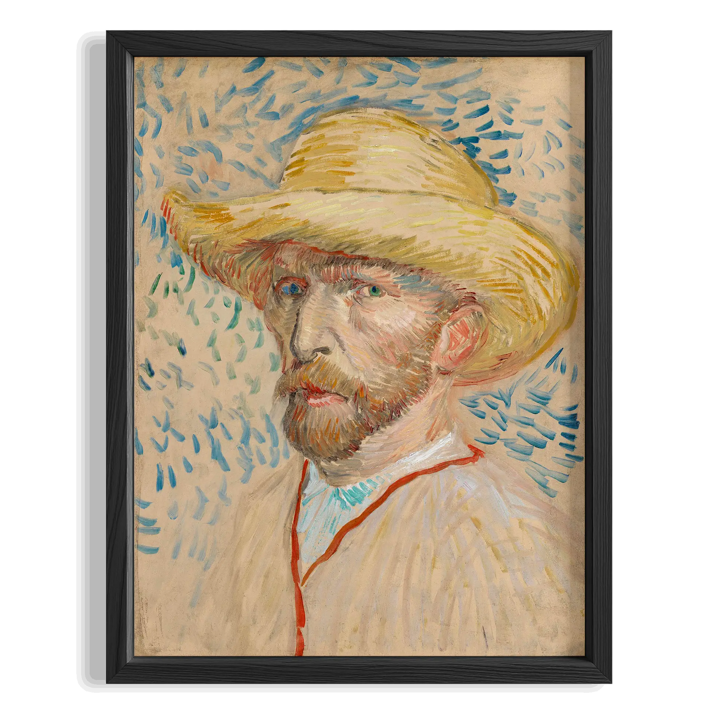 Şapkalı Otoportre - Vincent Van Gogh Ahşap Duvar Tablosu