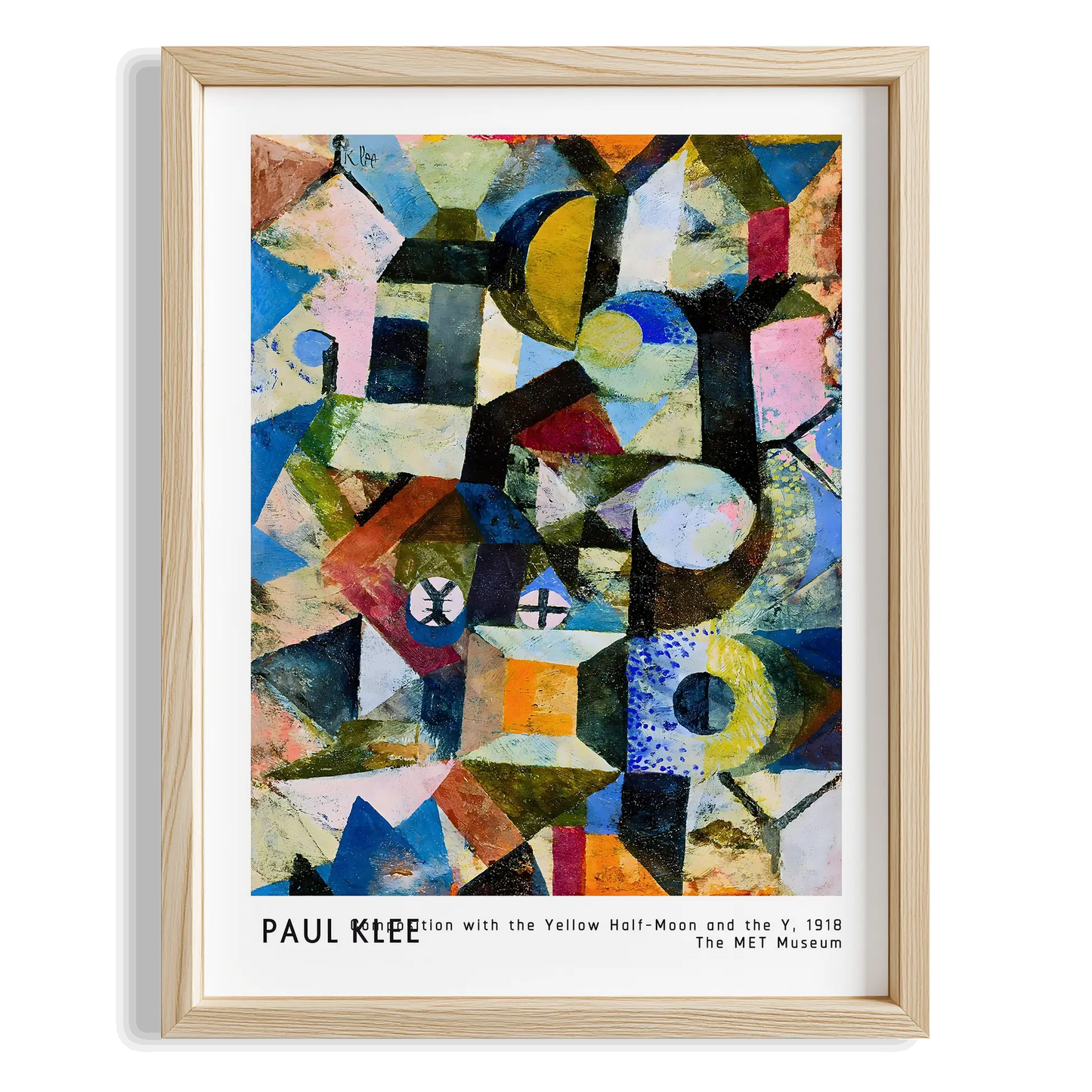Paul Klee Sarı Yarım Ay-Y ile Kombinasyon 1918 Suluboya I Duvar Tablosu