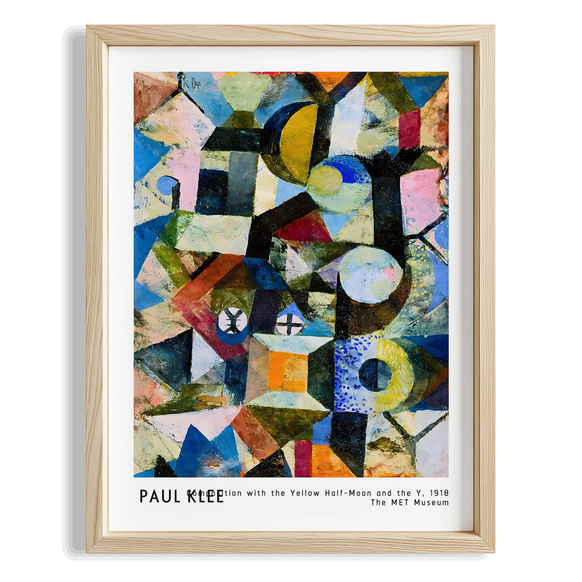 Paul Klee Sarı Yarım Ay-Y ile Kombinasyon 1918 Suluboya I Duvar Tablosu