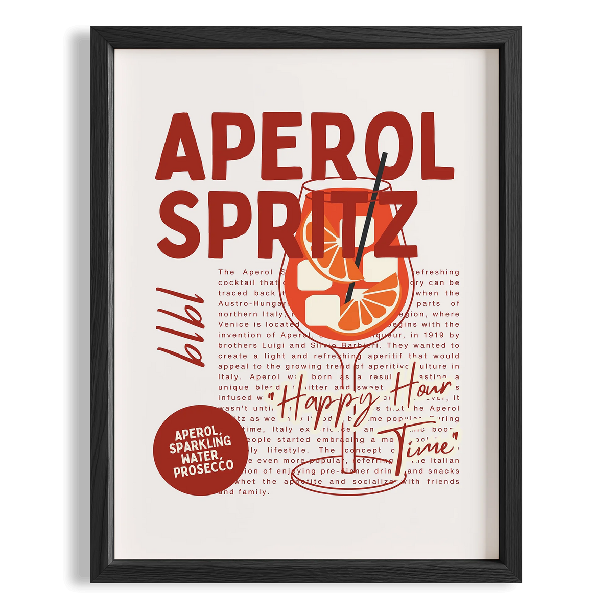 Aperol Spritz Tipografik Retro Mutfak Duvar Tablosu