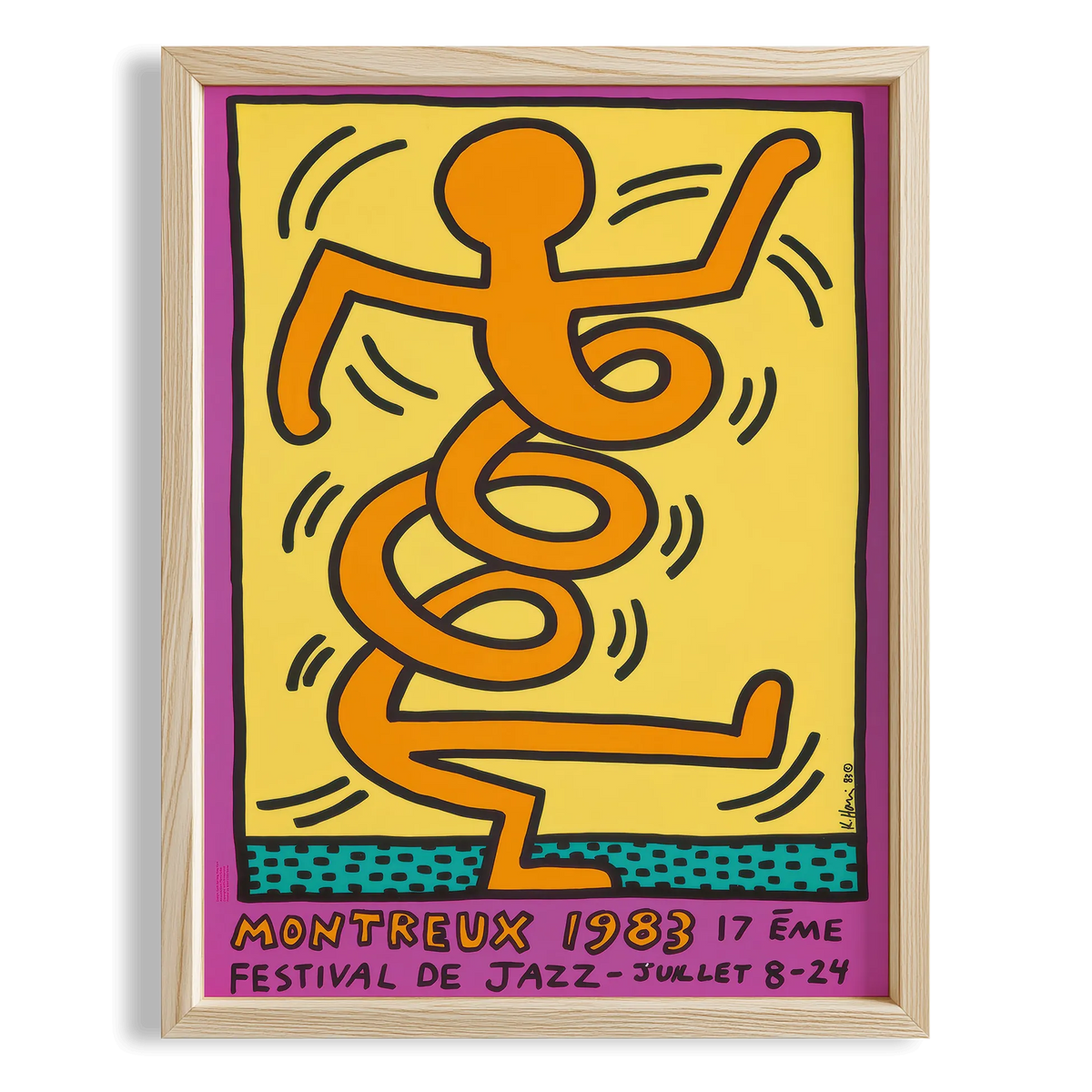 Enerjik Dansçı - Keith Haring Ahşap Duvar Tablosu