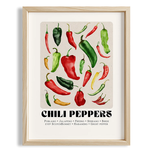 Chilli Market Acı Biber Sebzeler Mutfak Duvar Tablosu III