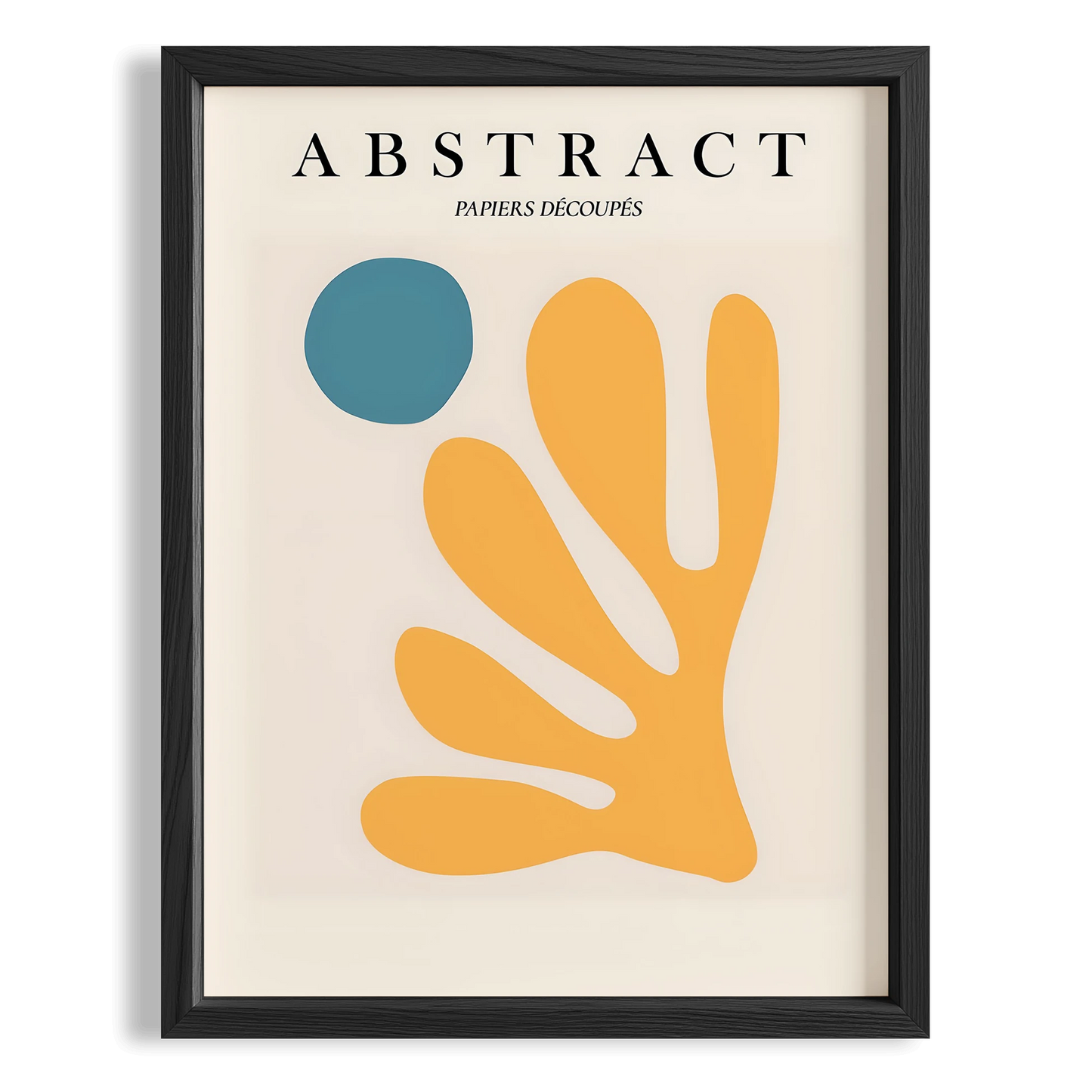 Matisse Kağıt Kesimleri Abstract Serisi Sarı Yaprak I Duvar Tablosu