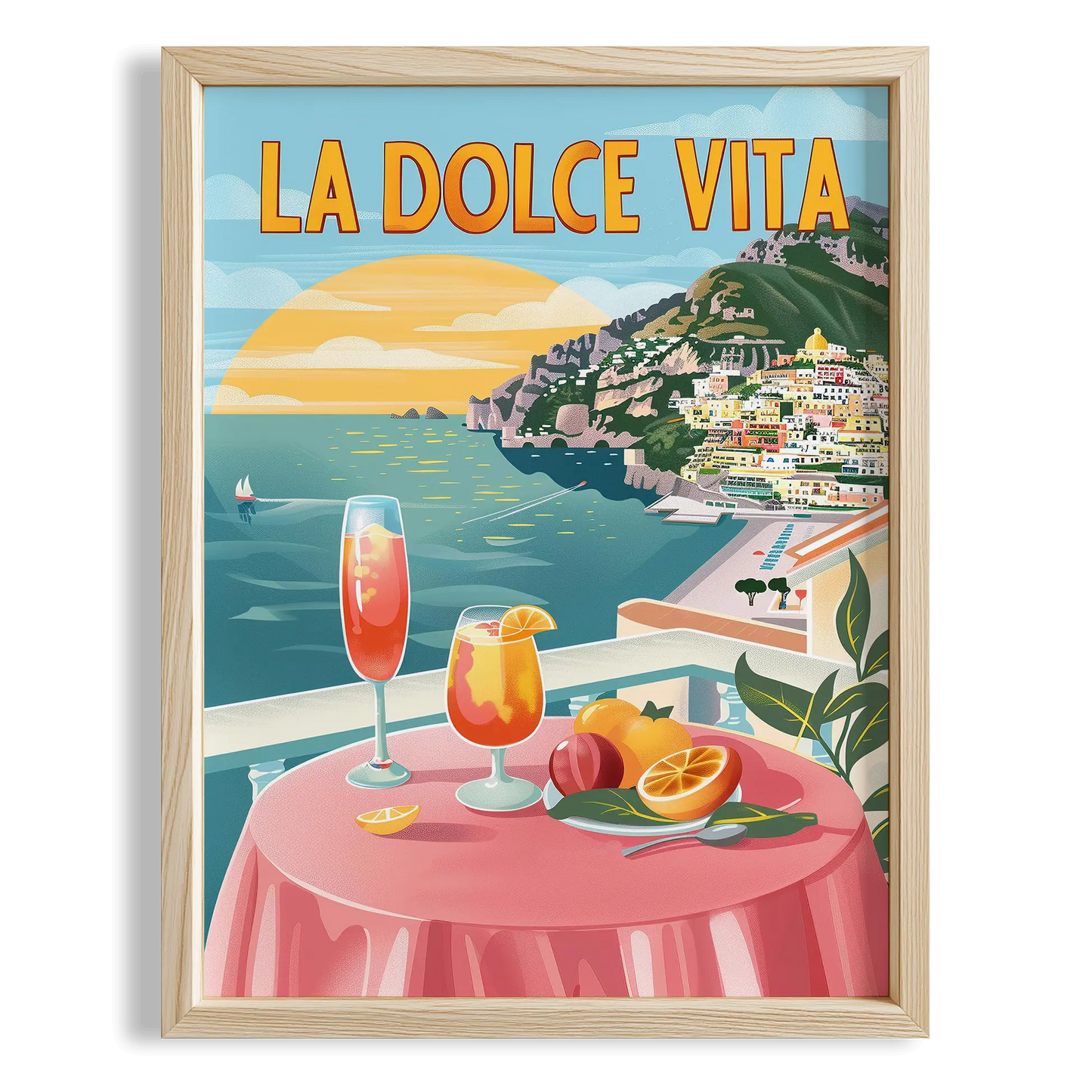La Dolce Vita Sahil Manzarası İtalya Koleksiyonu Mutfak Duvar Tablosu