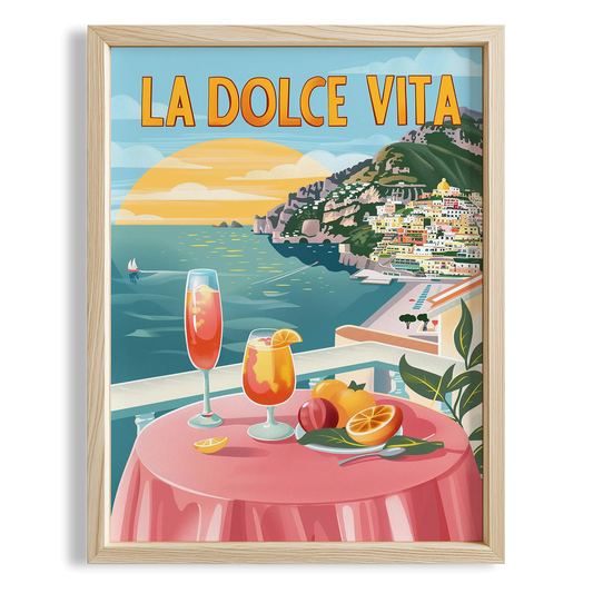 La Dolce Vita Sahil Manzarası İtalya Koleksiyonu Mutfak Duvar Tablosu
