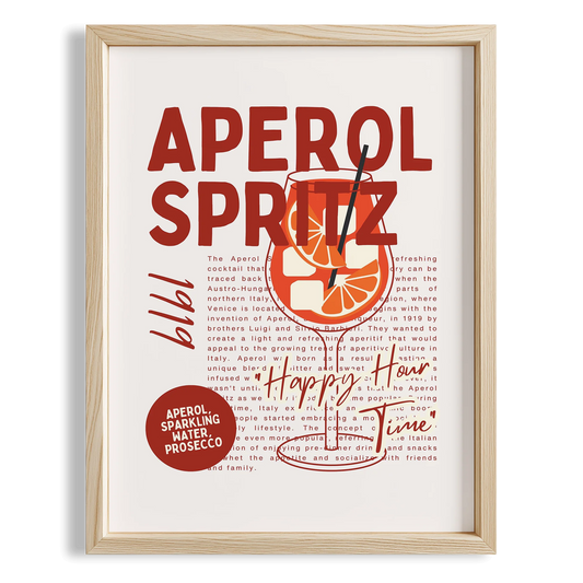 Aperol Spritz Tipografik Retro Mutfak Duvar Tablosu
