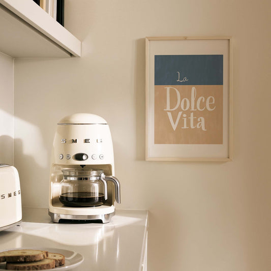 La Dolce Vita Minimal İtalyanca Tipografi Mutfak Duvar Tablosu