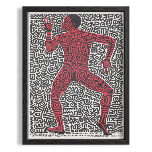 Kırmızı Dansçı - Keith Haring Ahşap Duvar Tablosu