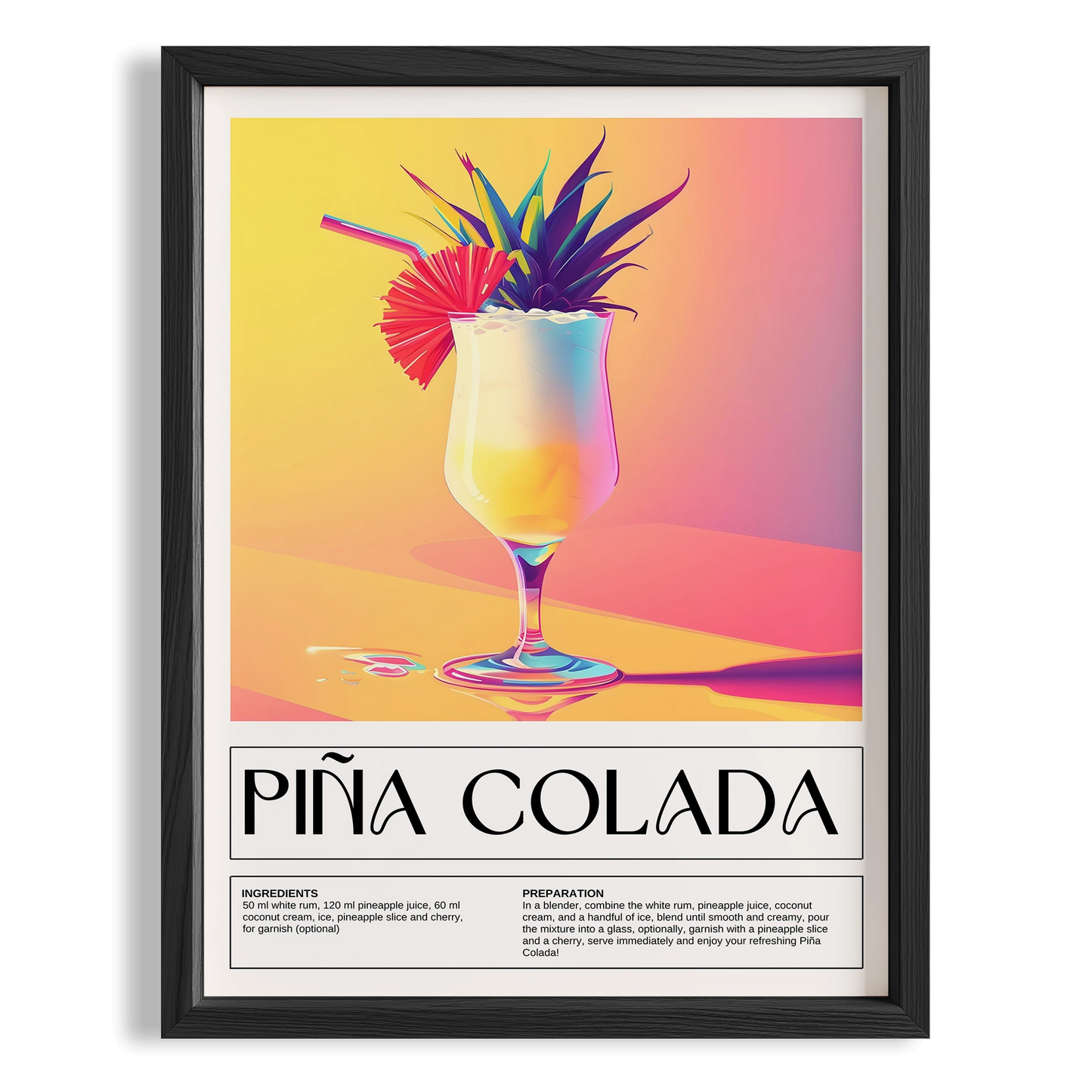 Pina Colada Kokteyl Tarifi Mutfak Duvar Tablosu
