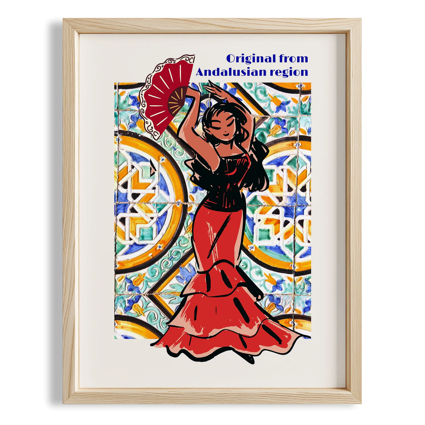 Flamenco Seramik Desen II Akdeniz İspanya Koleksiyonu Mutfak Duvar Tablosu