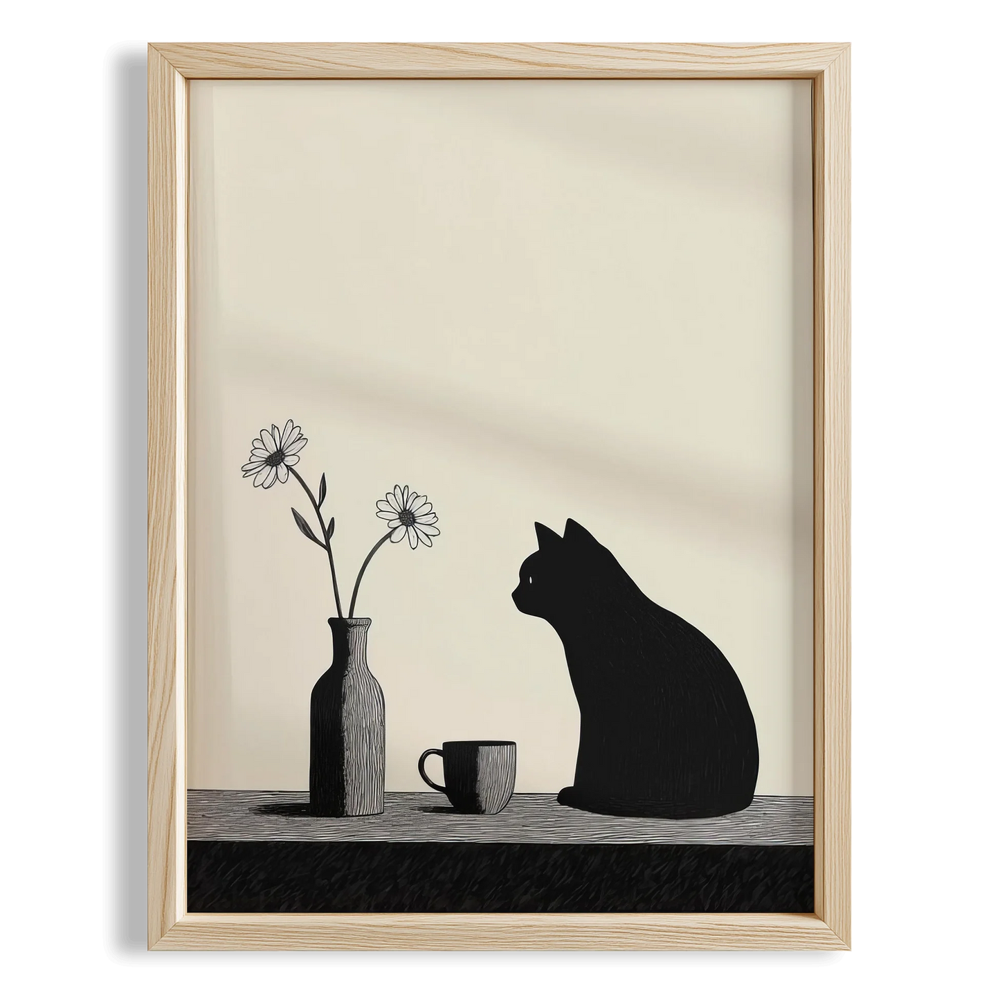 Kedi Portre XI - Minimalist Siyah
