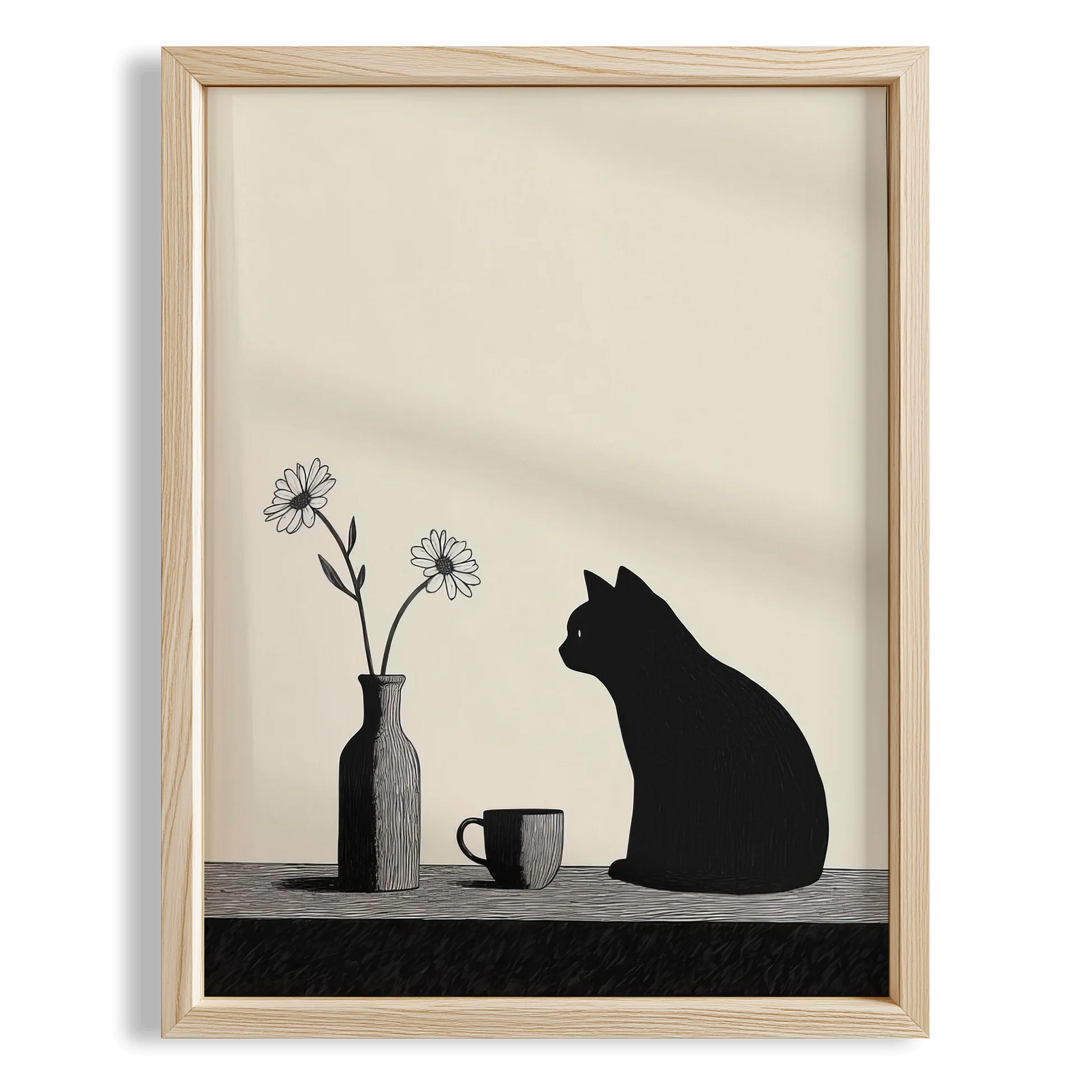 Kedi Portre XI - Minimalist Siyah