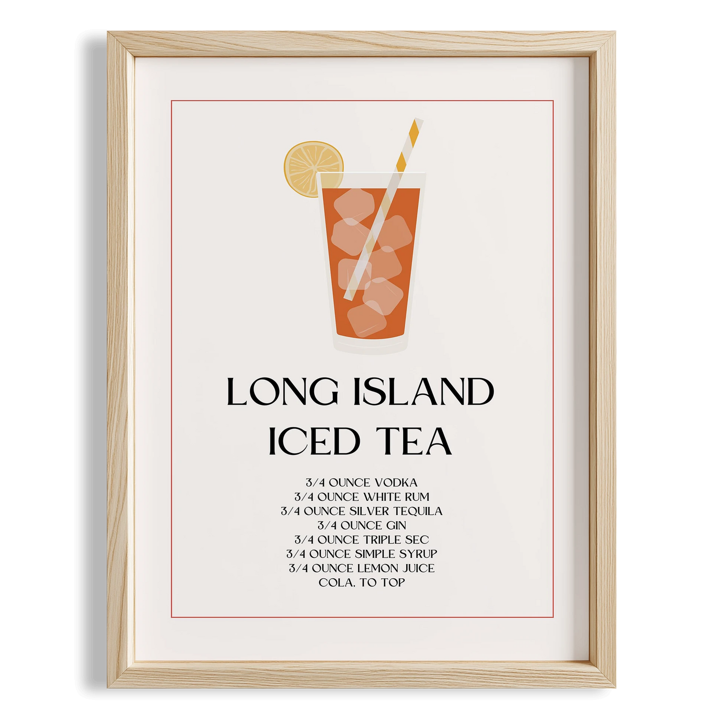 Long Island Iced Tea Kokteyl Tarifi Mutfak Duvar Tablosu