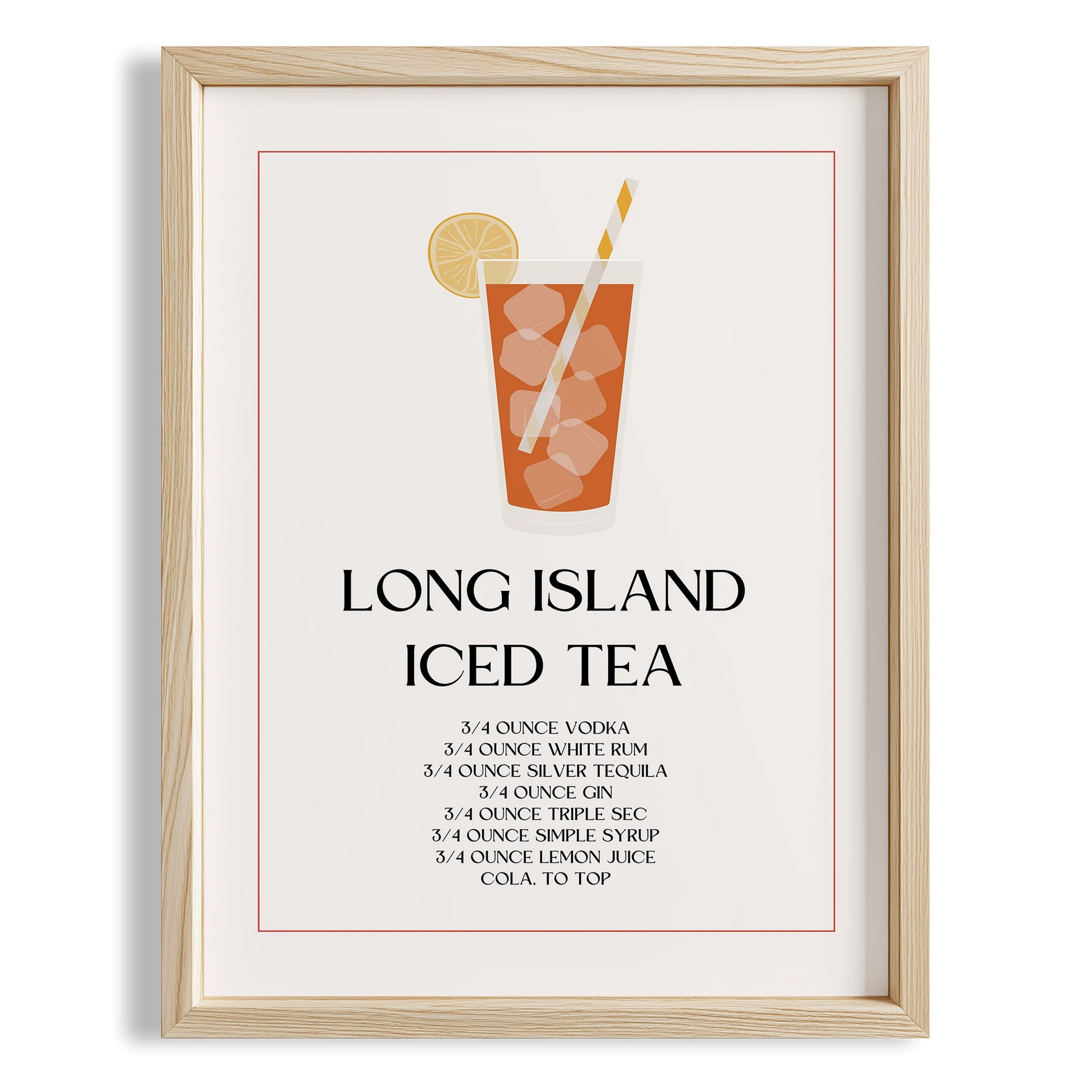 Long Island Iced Tea Kokteyl Tarifi Mutfak Duvar Tablosu