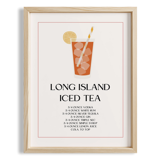 Long Island Iced Tea Kokteyl Tarifi Mutfak Duvar Tablosu
