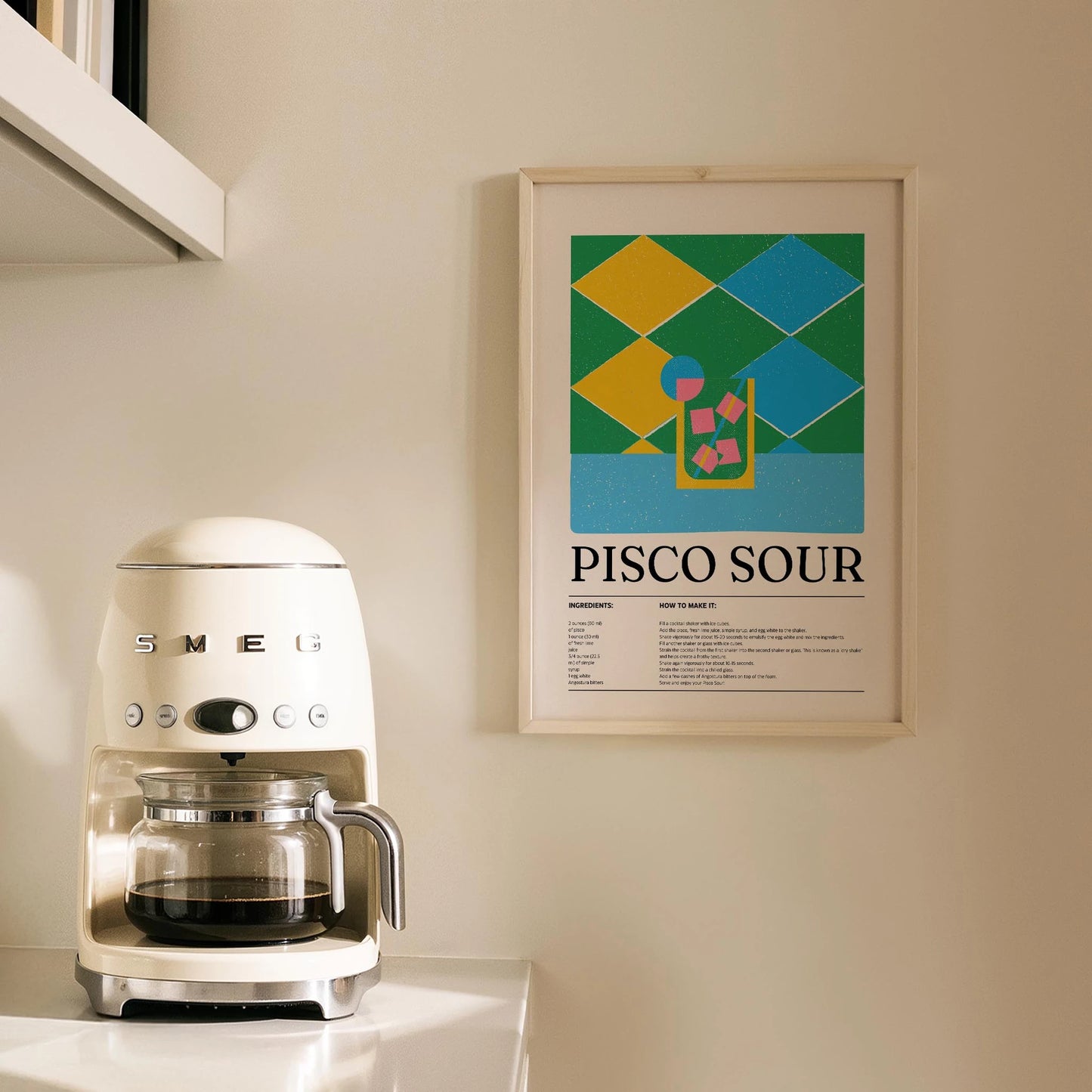 Pisco Sour Kokteyl Tarifi Mutfak Duvar Tablosu