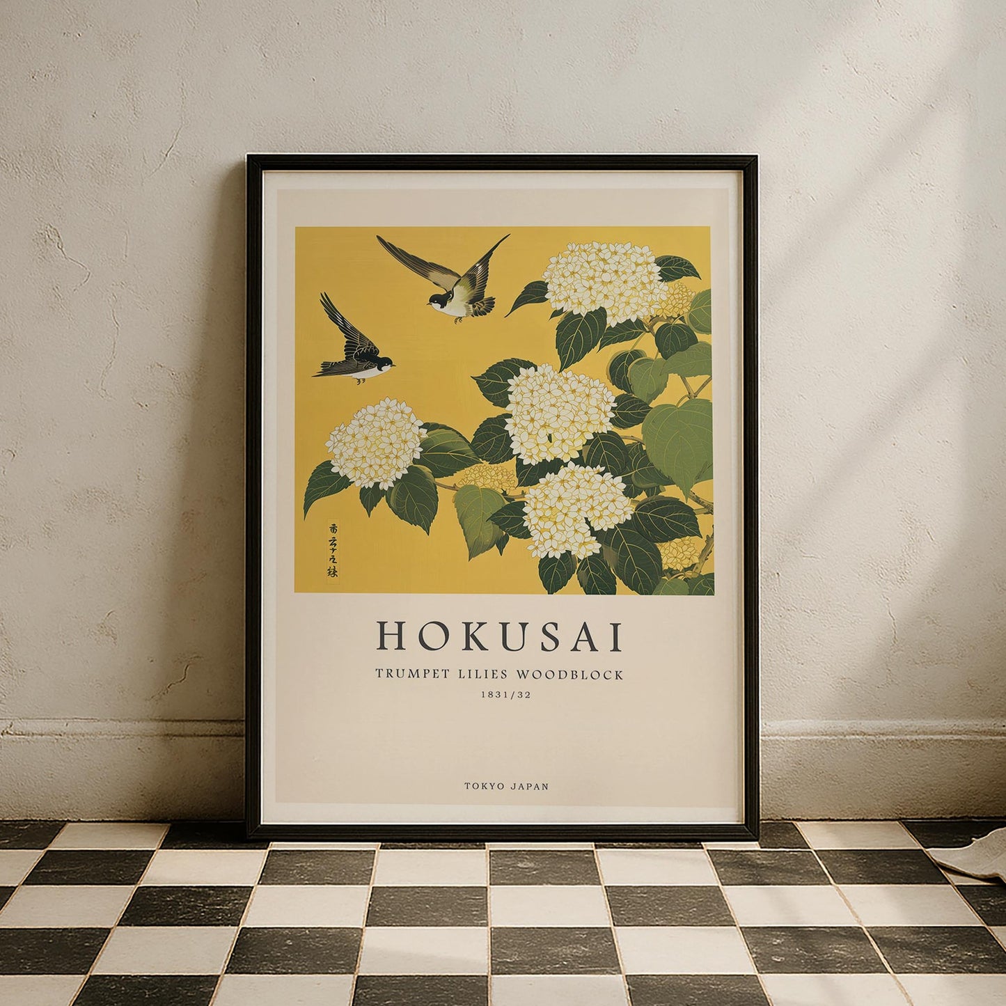 Hokusai Trompet Zambakları ve Kuşlar