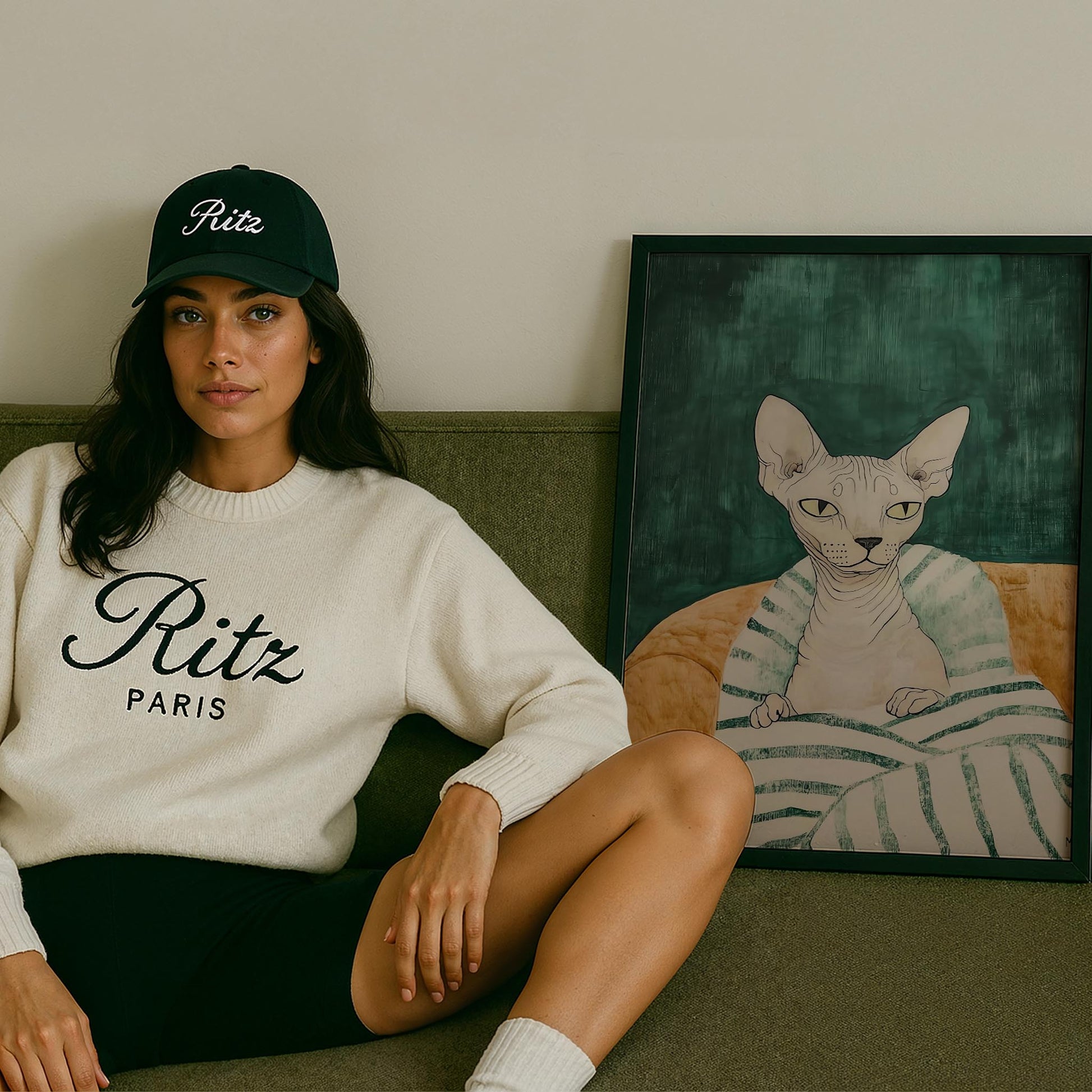 Kedi Portre VIII - Sfenks Zümrüt Çizgili