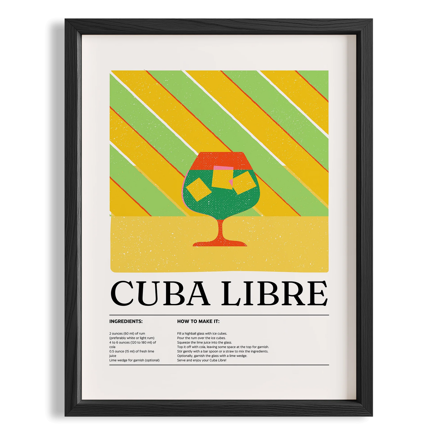 Cuba Libre Kokteyl Tarifi Mutfak Duvar Tablosu