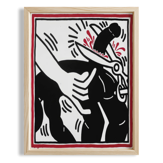 Güç ve Mücadele - Keith Haring Ahşap Duvar Tablosu