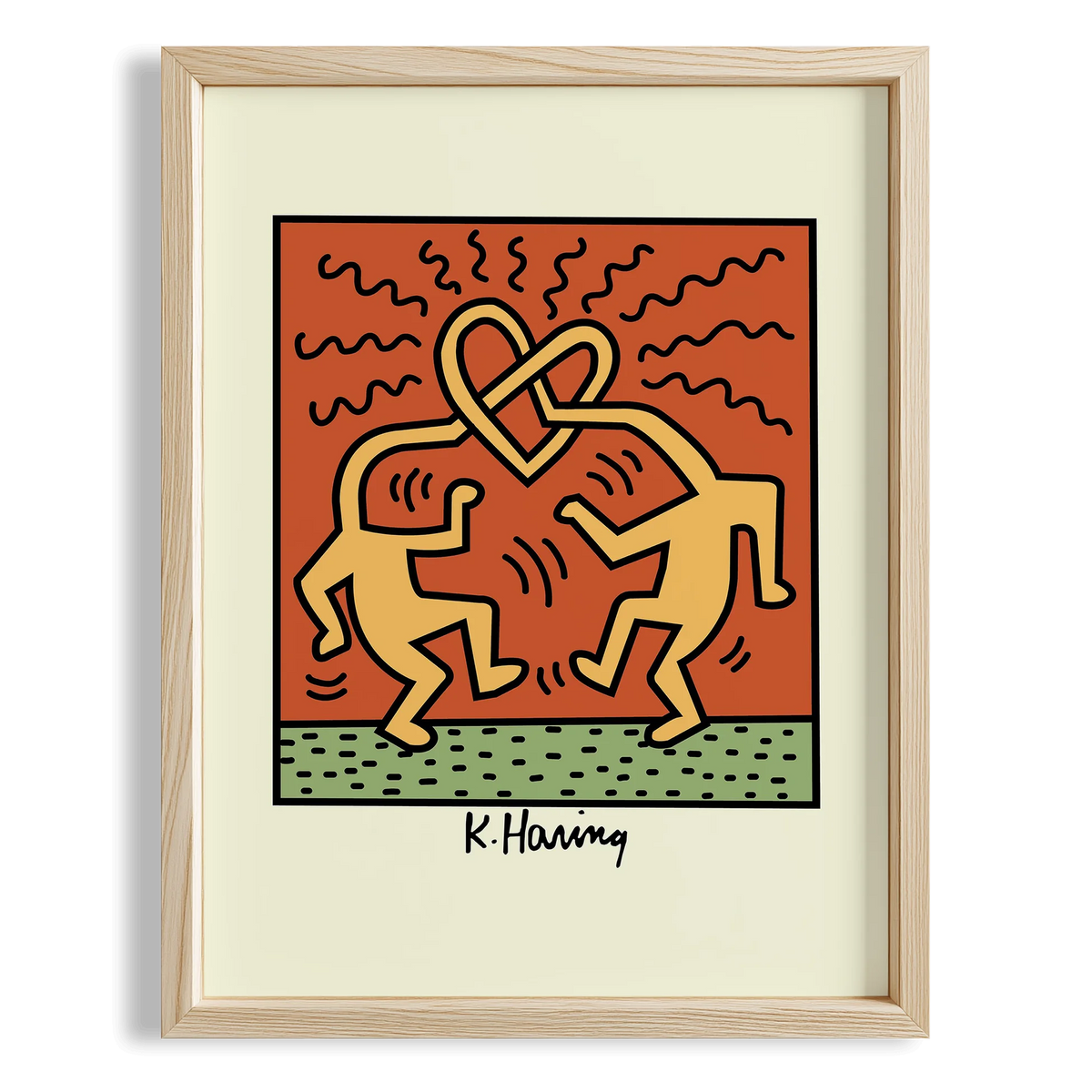 Kalpli Dans - Keith Haring Ahşap Duvar Tablosu