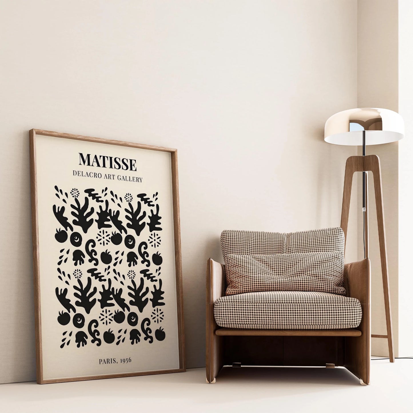 Matisse Kağıt Kesimleri Serisi Siyah Minimalist Soyut Dal Desenleri I Duvar Tablosu