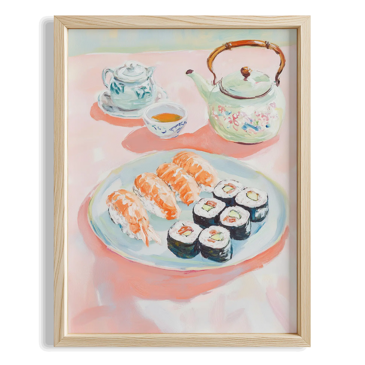 Sushi Sofrası ve Çay Seremonisi Japon Tarzı Mutfak Duvar Tablosu