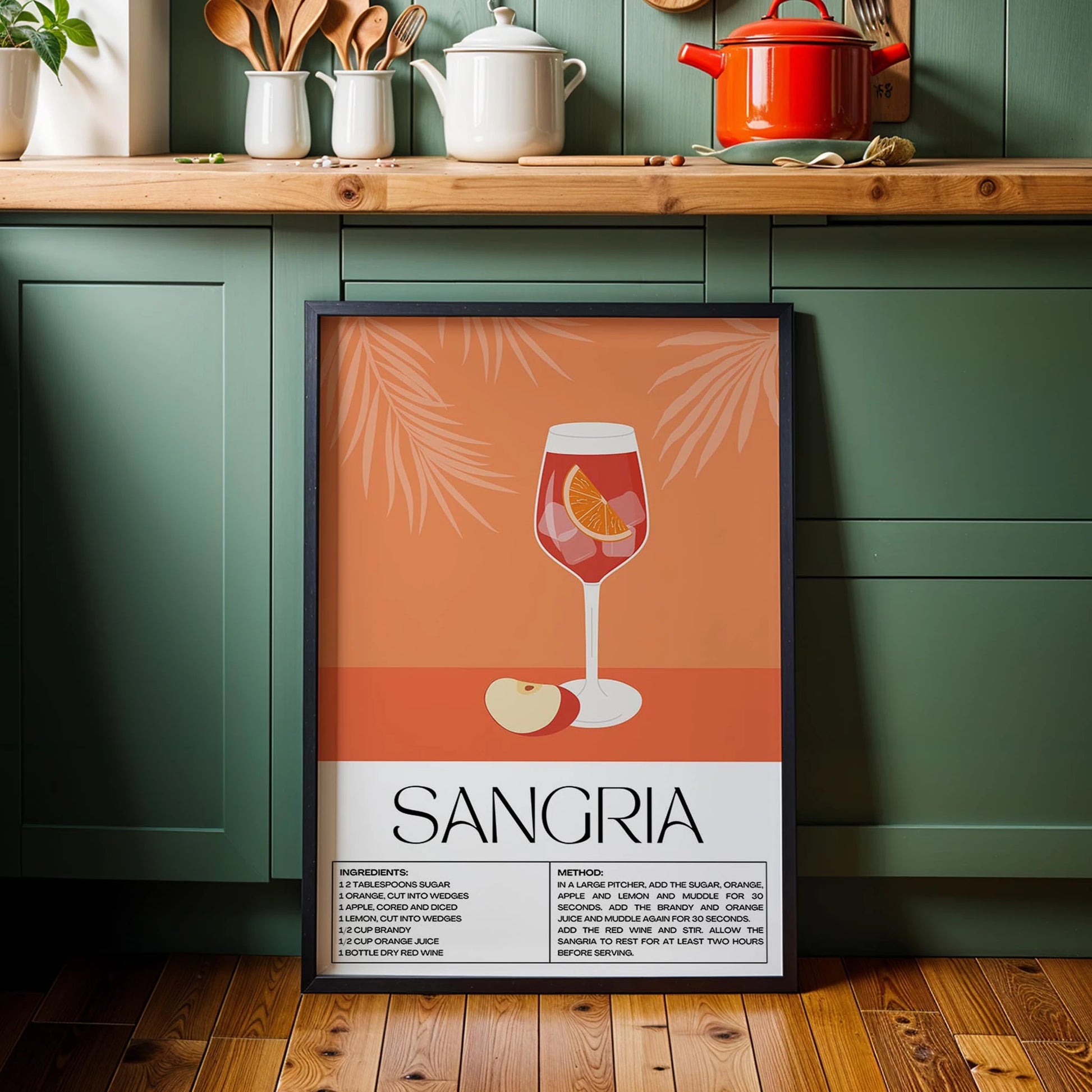 Sangria Kokteyli Retro Mutfak Duvar Tablosu