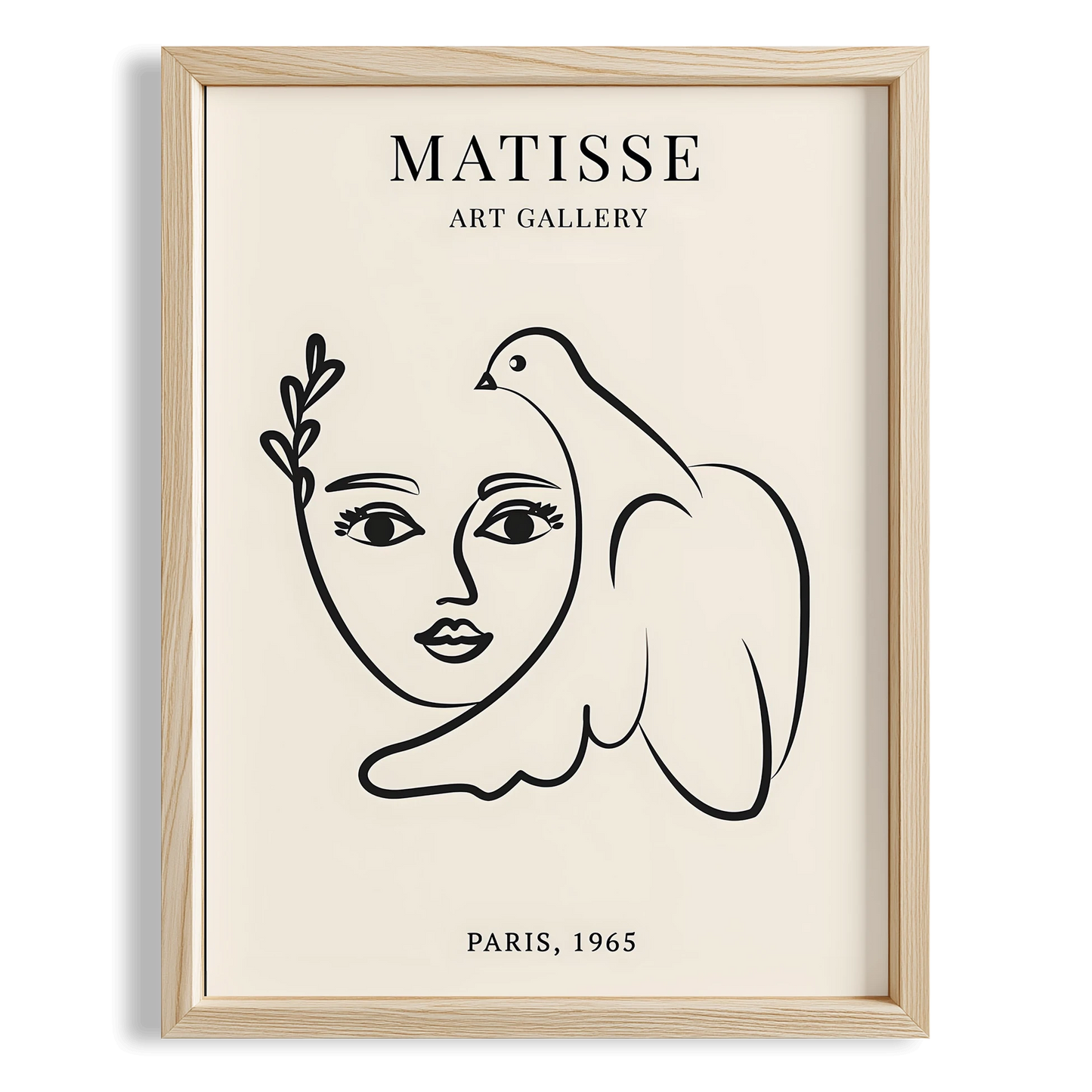 Matisse Kağıt Kesimleri Picasso Abstract Kadın Silüeti ve Kuş Sağ I Duvar Tablosu