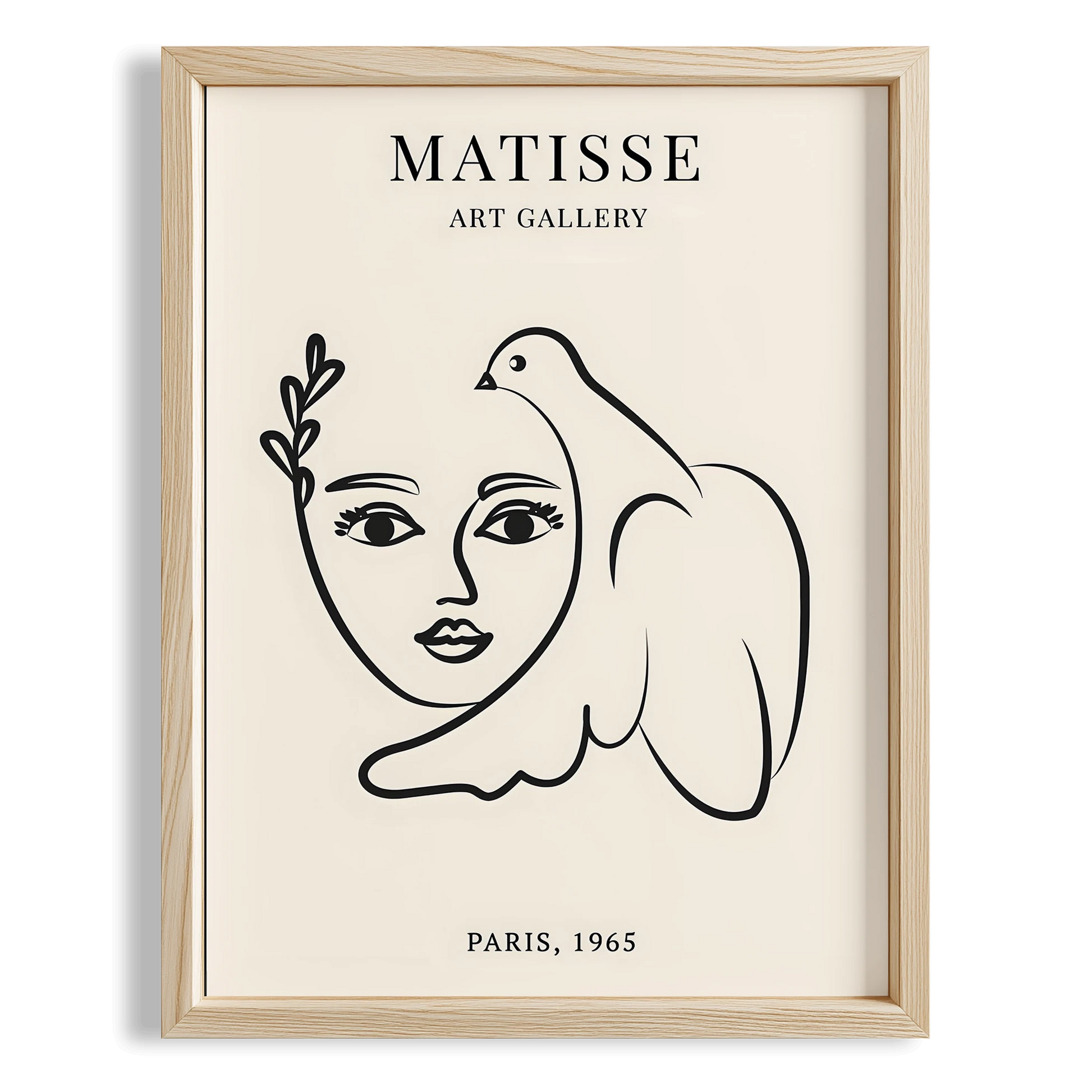Matisse Kağıt Kesimleri Picasso Abstract Kadın Silüeti ve Kuş Sağ I Duvar Tablosu