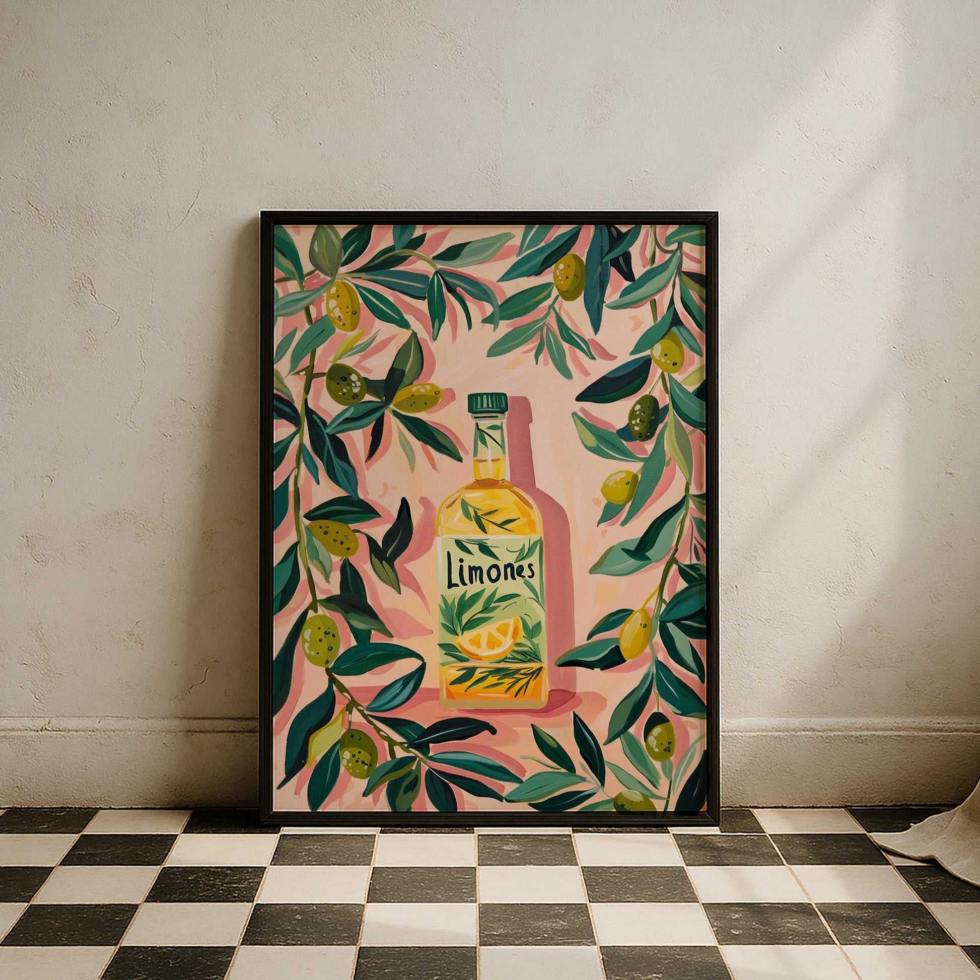 Limoncello Şişesi Akdeniz İtalya Koleksiyonu Mutfak Duvar Tablosu