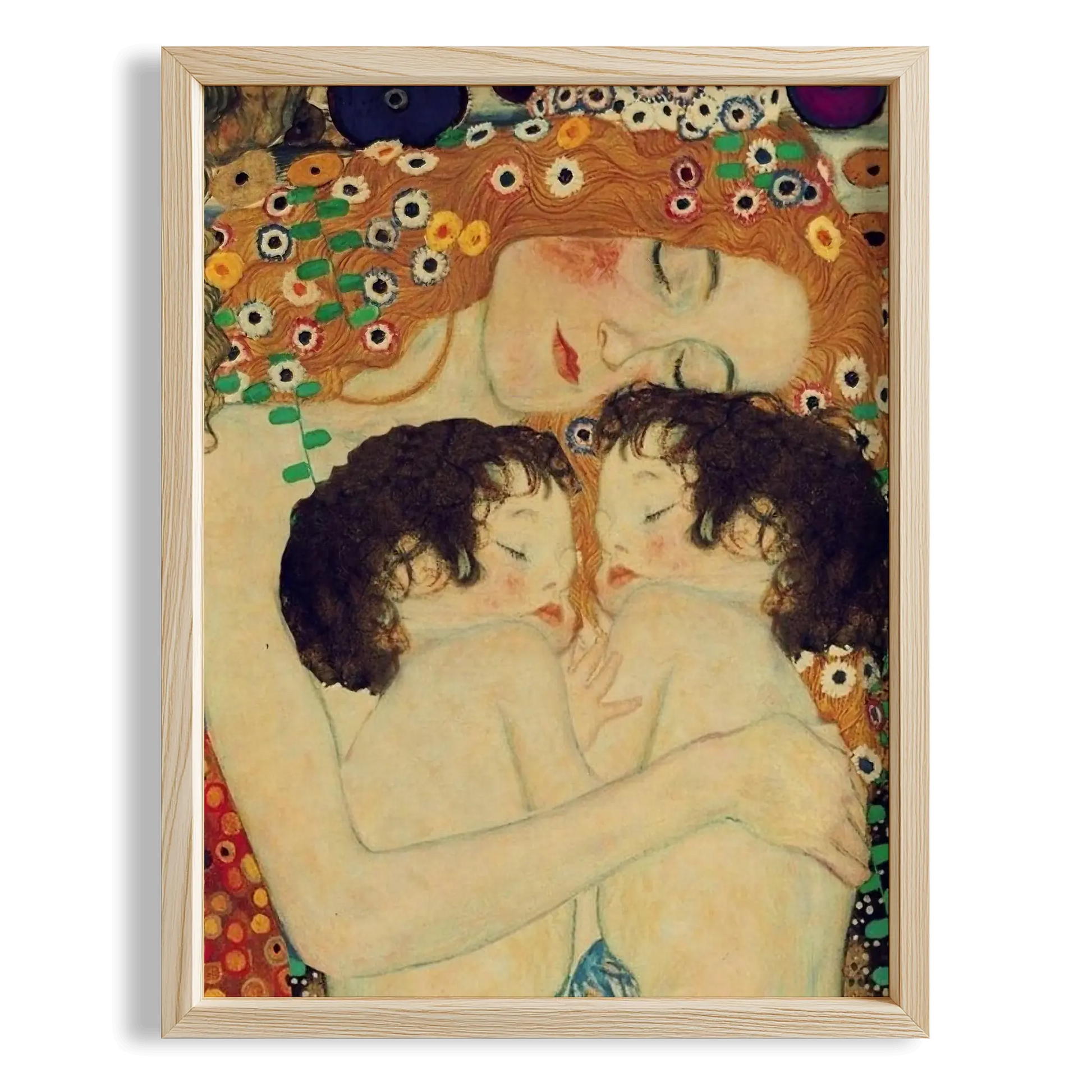 Anne ve Çocuk - Gustav Klimt Ahşap Duvar Tablosu