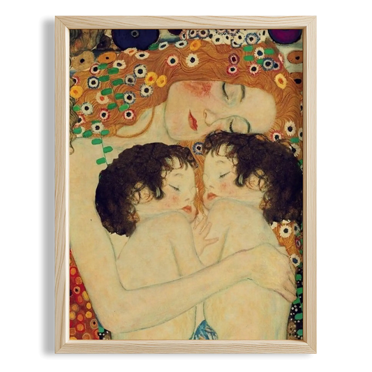 Anne ve Çocuk - Gustav Klimt Ahşap Duvar Tablosu