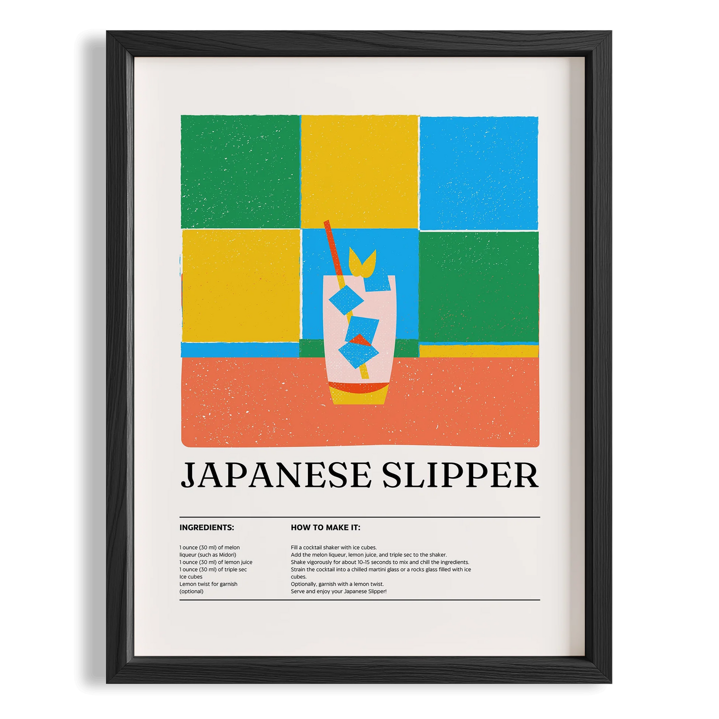 Japanese Slipper Kokteyl Tarifi Mutfak Duvar Tablosu