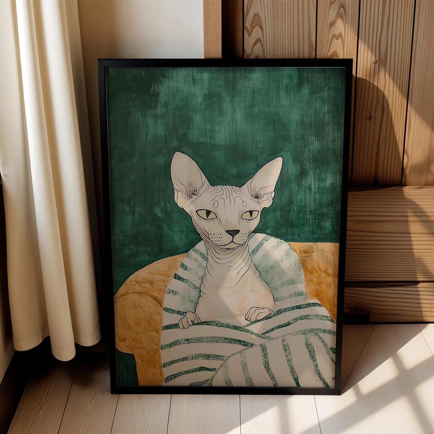 Kedi Portre VIII - Sfenks Zümrüt Çizgili