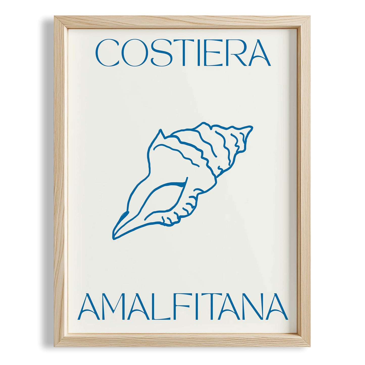 Costiera Amalfitana Deniz Kabuğu İtalyanca Tipografi Mutfak Duvar Tablosu