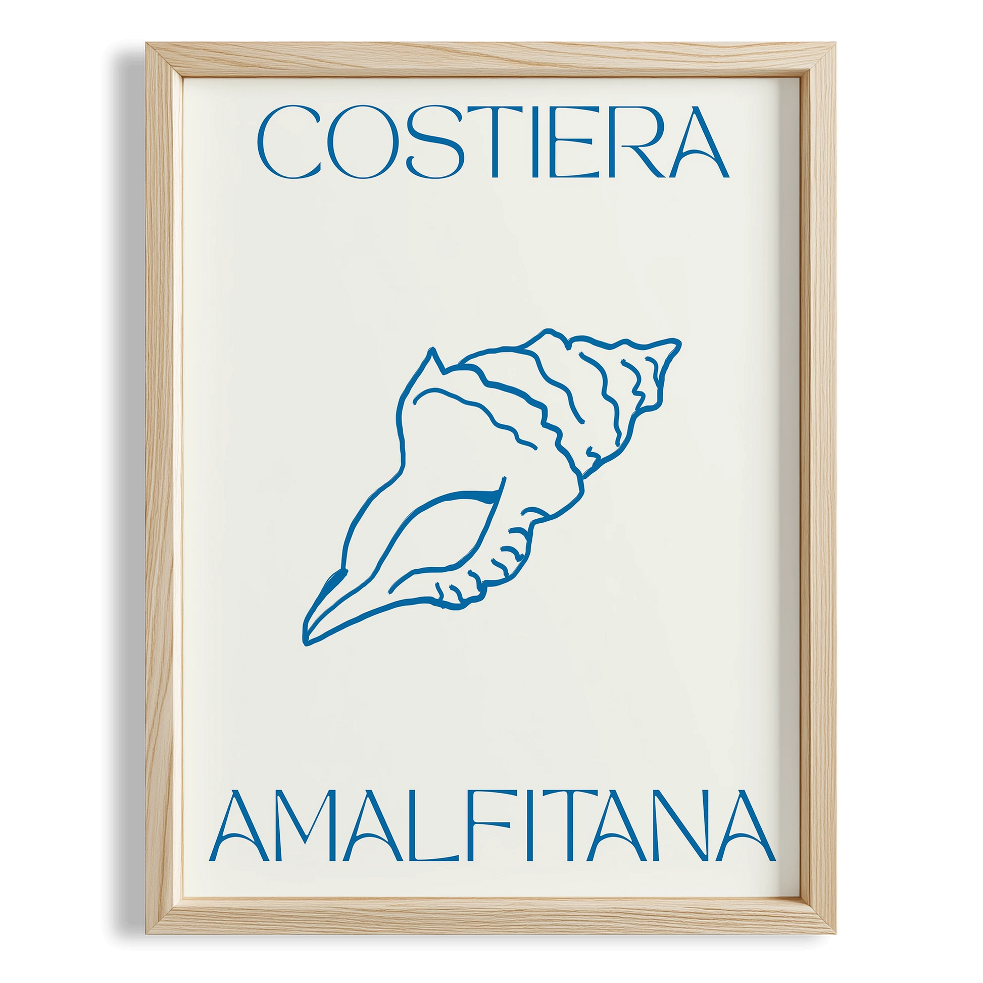 Costiera Amalfitana Deniz Kabuğu İtalyanca Tipografi Mutfak Duvar Tablosu