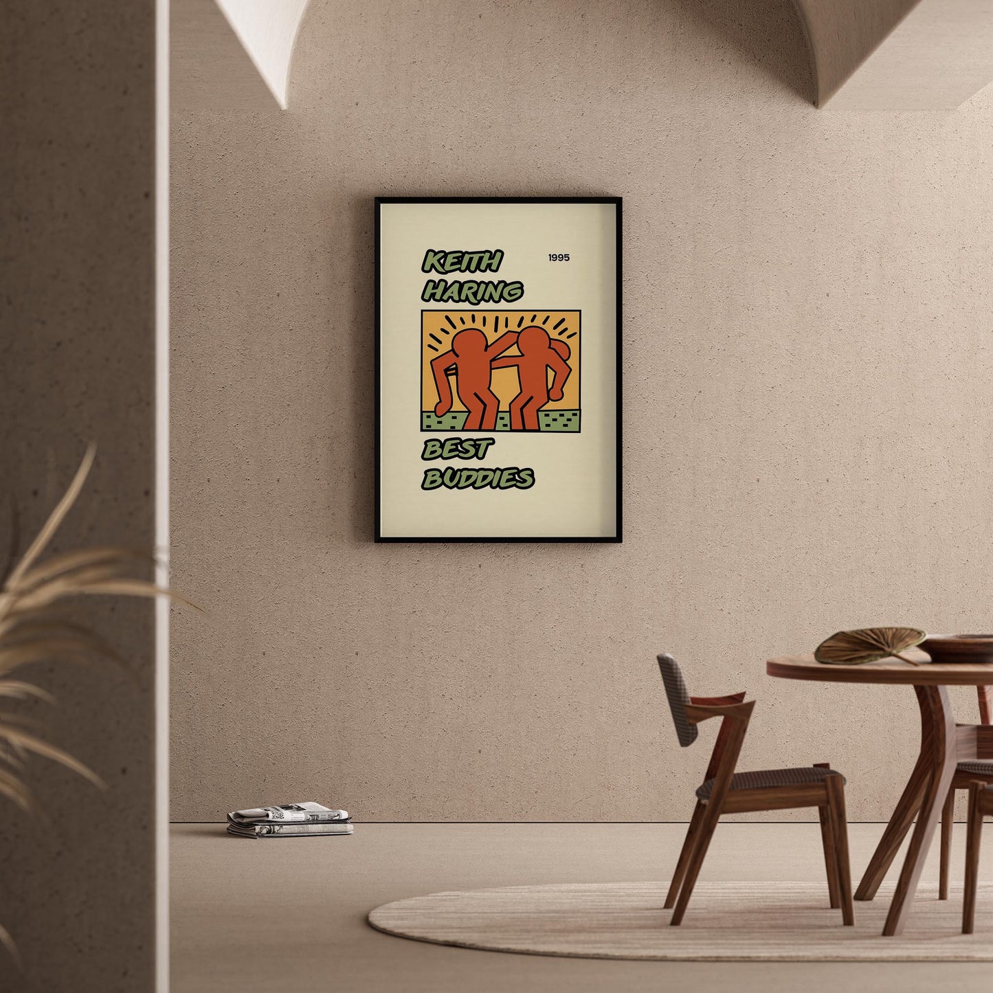En İyi Dostlar - Keith Haring Ahşap Duvar Tablosu