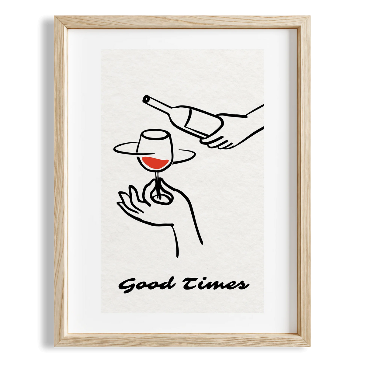 Good Time Şarap Tipografi Mutfak Duvar Tablosu