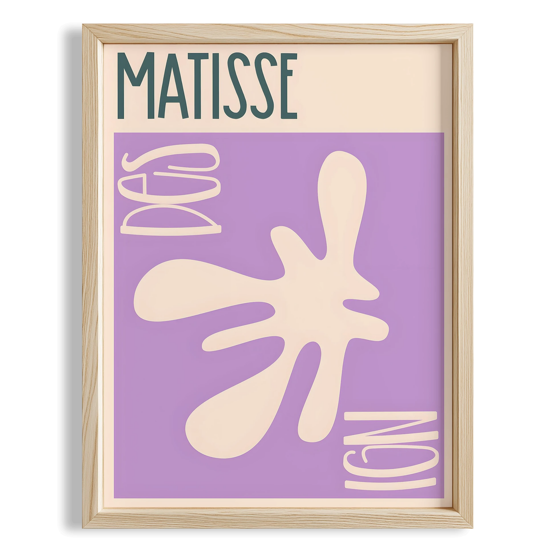 Matisse Kağıt Kesimleri Abstract Serisi Lila Bej Dal I Duvar Tablosu