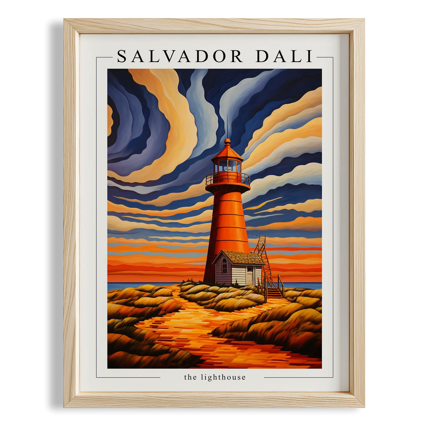 Deniz Feneri - Salvador Dali Ahşap Duvar Tablosu